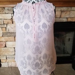 Liz Claiborne • Sheer Blush Sleeveless Blouse